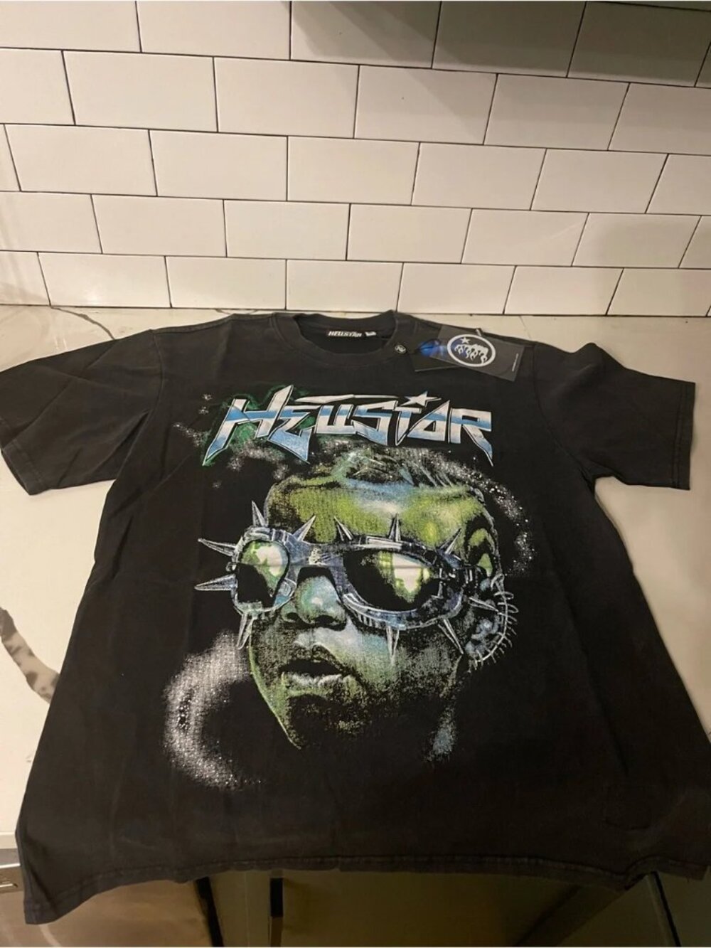 Report Hellstar Black Graphic Short Sleeve Tee Size XL.